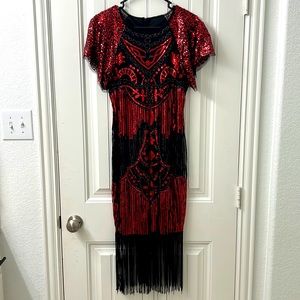 Roaring 20’s Party Dress in Red/Black